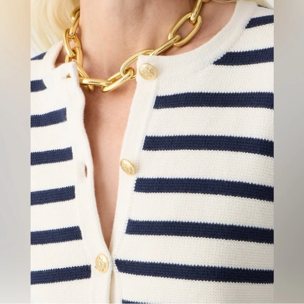 J.Crew Emilie sweater lady jacket in stripe size XL